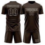 Custom Brown Brown Soccer Set