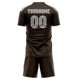 Custom Brown Gray Soccer Set
