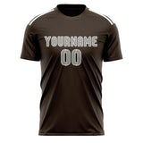 Custom Brown Gray Soccer Jersey