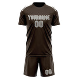 Custom Brown Gray Soccer Set
