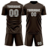 Custom Brown Gray Soccer Set