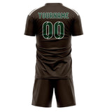 Custom Brown Green Soccer Set