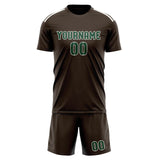 Custom Brown Green Soccer Set