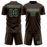 Custom Brown Green Soccer Set