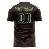 Custom Brown Dark Green Soccer Jersey
