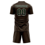 Custom Brown Dark Green Soccer Set