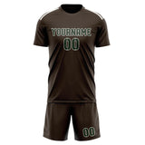 Custom Brown Dark Green Soccer Set