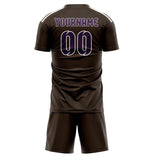 Custom Brown Purple Soccer Set
