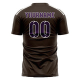 Custom Brown Purple Soccer Jersey