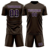 Custom Brown Purple Soccer Set