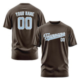 Custom Brown Light Blue T-Shirt