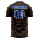 Custom Brown Sky Blue Soccer Jersey