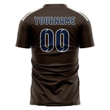 Custom Brown Blue Soccer Jersey