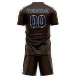 Custom Brown Blue Soccer Set