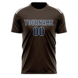 Custom Brown Blue Soccer Jersey