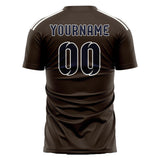 Custom Brown Navy Soccer Jersey