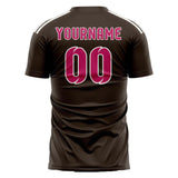 Custom Brown Pink Soccer Jersey