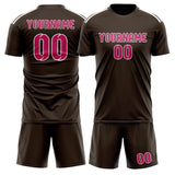 Custom Brown Pink Soccer Set