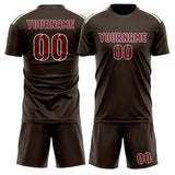 Custom Brown Crimson Red Soccer Set