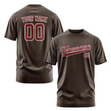 Custom Brown Crimson Red T-Shirt