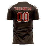 Custom Brown Coral Red Soccer Jersey