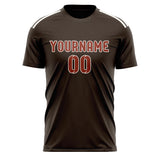 Custom Brown Coral Red Soccer Jersey
