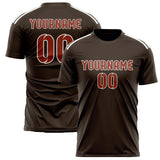 Custom Brown Coral Red Soccer Jersey