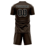 Custom Brown Black Soccer Set