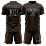 Custom Brown Black Soccer Set