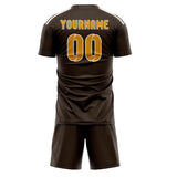Custom Brown Yellow Soccer Set