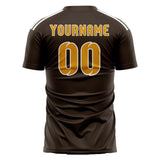Custom Brown Yellow Soccer Jersey