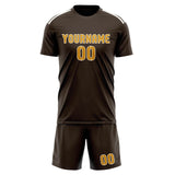 Custom Brown Yellow Soccer Set