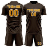 Custom Brown Yellow Soccer Set