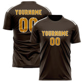 Custom Brown Yellow Soccer Jersey