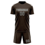 Custom Brown Dark Grey Soccer Set