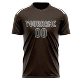 Custom Brown Dark Grey Soccer Jersey
