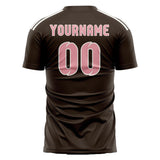 Custom Brown Light Pink Soccer Jersey