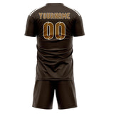 Custom Brown Khaki Soccer Set
