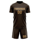 Custom Brown Khaki Soccer Set