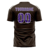 Custom Brown Light Purple Soccer Jersey