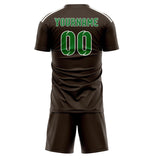 Custom Brown Emerald Green Soccer Set