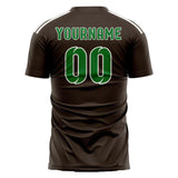 Custom Brown Emerald Green Soccer Jersey