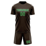 Custom Brown Emerald Green Soccer Set