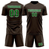 Custom Brown Emerald Green Soccer Set