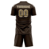 Custom Brown Light Khaki Soccer Set