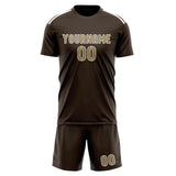 Custom Brown Light Khaki Soccer Set