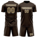 Custom Brown Light Khaki Soccer Set