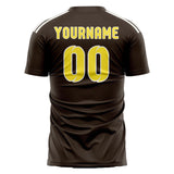 Custom Brown Light Yellow Soccer Jersey