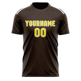 Custom Brown Light Yellow Soccer Jersey