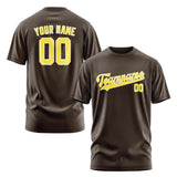 Custom Brown Light Yellow T-Shirt